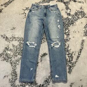 American Eagle Jeans Womens Size 2 Blue Mom Jean Cool Classic Distressed